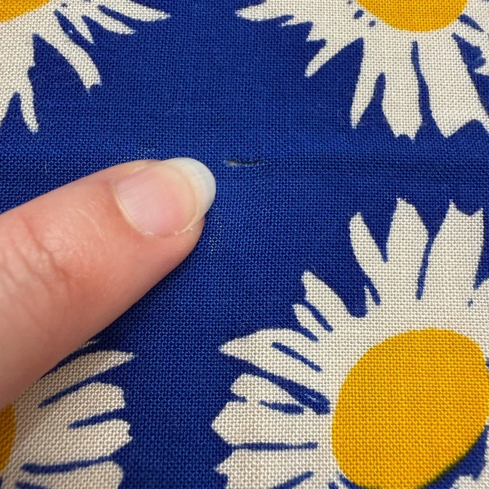 Vintage Swedish Bandanna Scarf Ahrnebergs AB Hand Printed Blue Folk Art 25